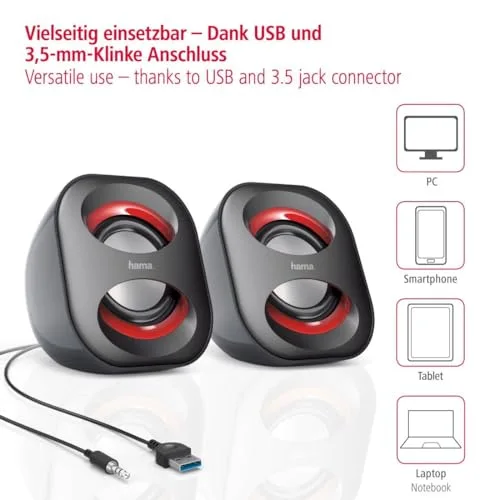 Enceinte pour ordinateur portable Sonic Mobil 183 Noire/rouge - vue 3