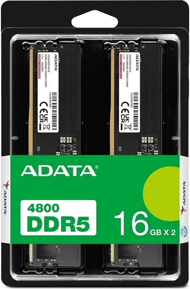 ADATA AD5U480016G-DT 32 Go Kit 2x16Go DDR5 4800 MHz ECC - vue 2