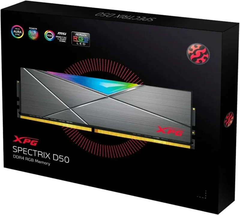 ADATA XPG Spectrix D50 RGB 16 Go Kit 2x8Go DDR4 3200 MHz - vue 2