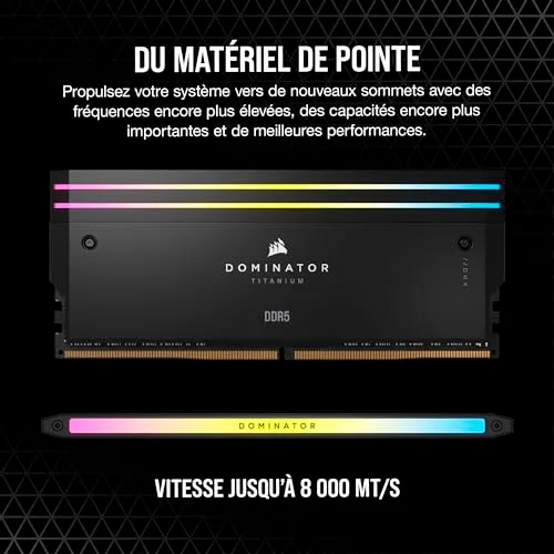Corsair Dominator Titanium 32 Go Kit 2x16Go DDR5 6400 MHz - vue 3