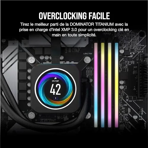 Corsair Dominator Titanium 32 Go Kit 2x16Go DDR5 6400 MHz - vue 5
