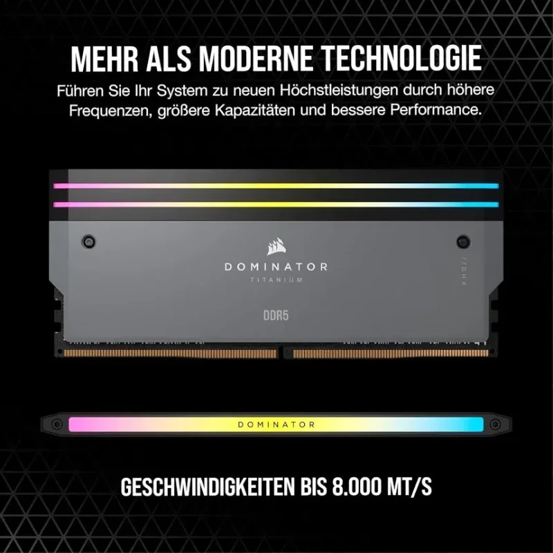 Corsair Dominator Titanium 64 Go Kit 2x32Go DDR5 6000 MHz - vue 2
