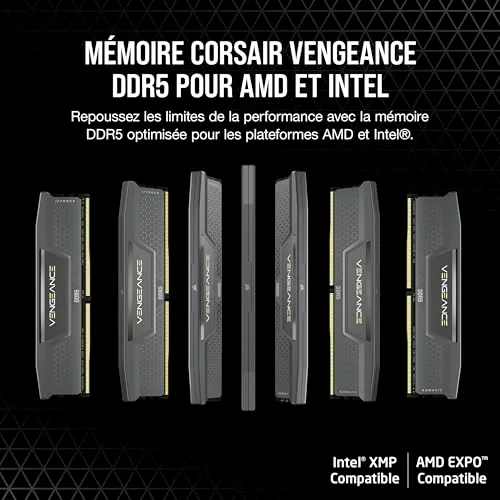 Corsair Vengeance 16 Go Kit 2x8Go DDR5 6000 MHz - vue 2