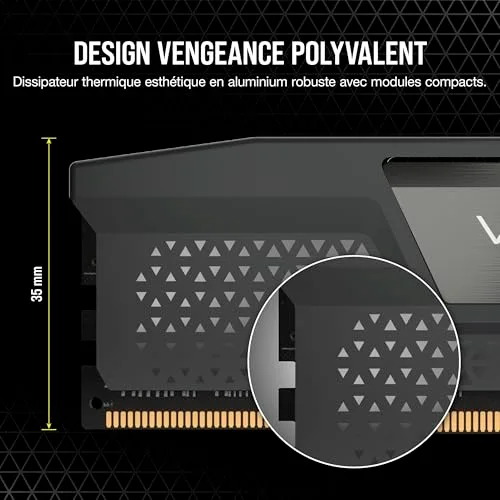 Corsair Vengeance 32 Go Kit 2x16Go DDR5 6000 MHz - vue 5