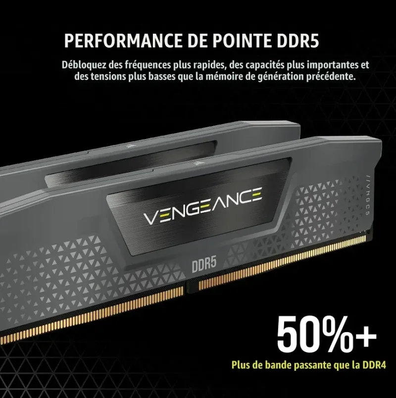 Corsair Vengeance 96 Go Kit 2x48Go DDR5 6000 MHz - vue 4
