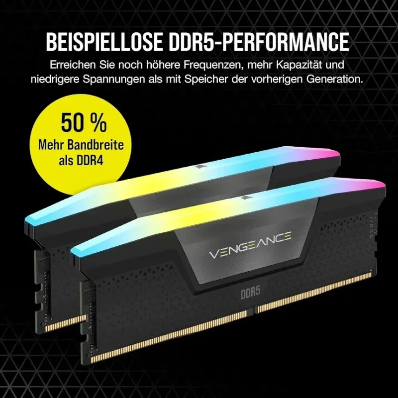 Corsair Vengeance RGB 32 Go Kit 2x16Go DDR5 6200 MHz RGB - vue 4