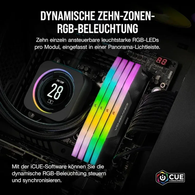 Corsair Vengeance RGB 32 Go Kit 2x16Go DDR5 6200 MHz RGB - vue 5