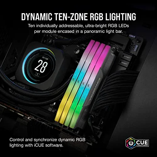Corsair Vengeance RGB 64 Go Kit 2x32Go DDR5 5200 MHz - vue 4