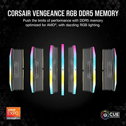 Corsair Vengeance RGB 64 Go Kit 2x32Go DDR5 5600 MHz - vue 2