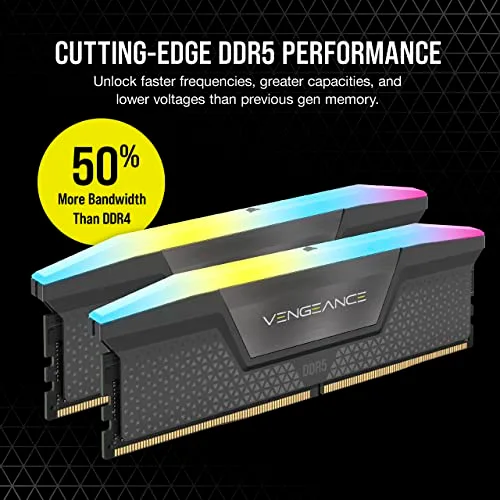 Corsair Vengeance RGB 64 Go Kit 2x32Go DDR5 5600 MHz - vue 3