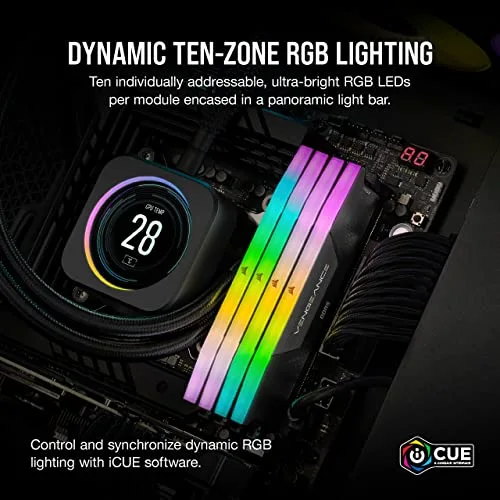 Corsair Vengeance RGB 64 Go Kit 2x32Go DDR5 5600 MHz - vue 4