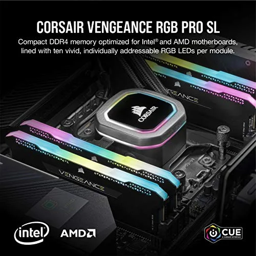 Corsair Vengeance RGB Pro SL 32 Go Kit 2x16Go DDR4 3200 MHz - vue 2