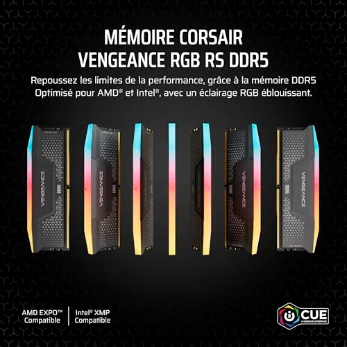 Corsair Vengeance RGB RS 64 Go Kit 2x32Go DDR5 5600 MHz RGB - vue 2