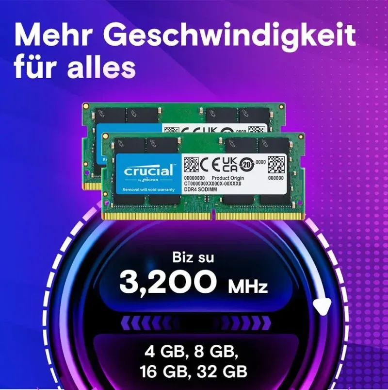 Crucial 32 Go DDR4 3200 MHz - vue 5