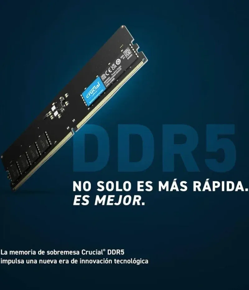 Crucial 32 Go Kit 2x16Go DDR5 4800 MHz - vue 5