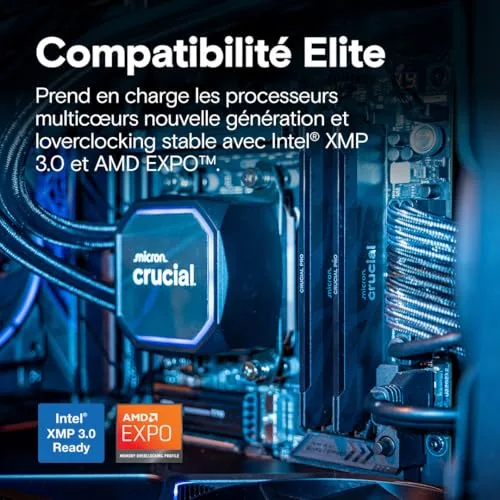 Crucial 32 Go Kit 2x16Go DDR5 6400 MHz - vue 4