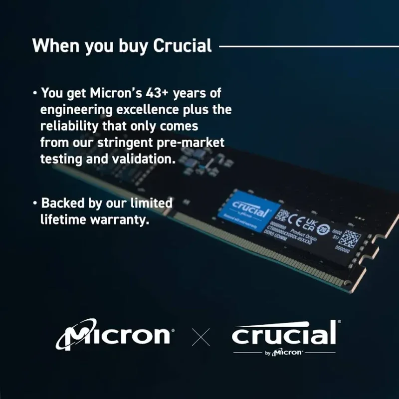 Crucial 8 Go DDR5 5600 MHz - vue 3