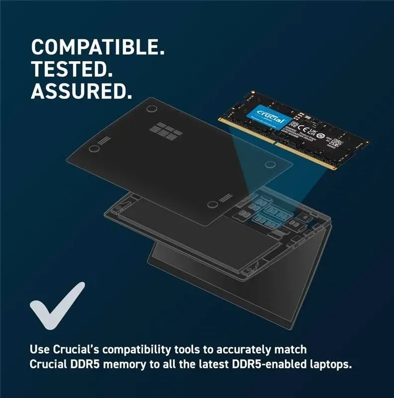 Crucial DDR5 SO-DIMM 8 Go 4800 MHz CL40 - vue 3