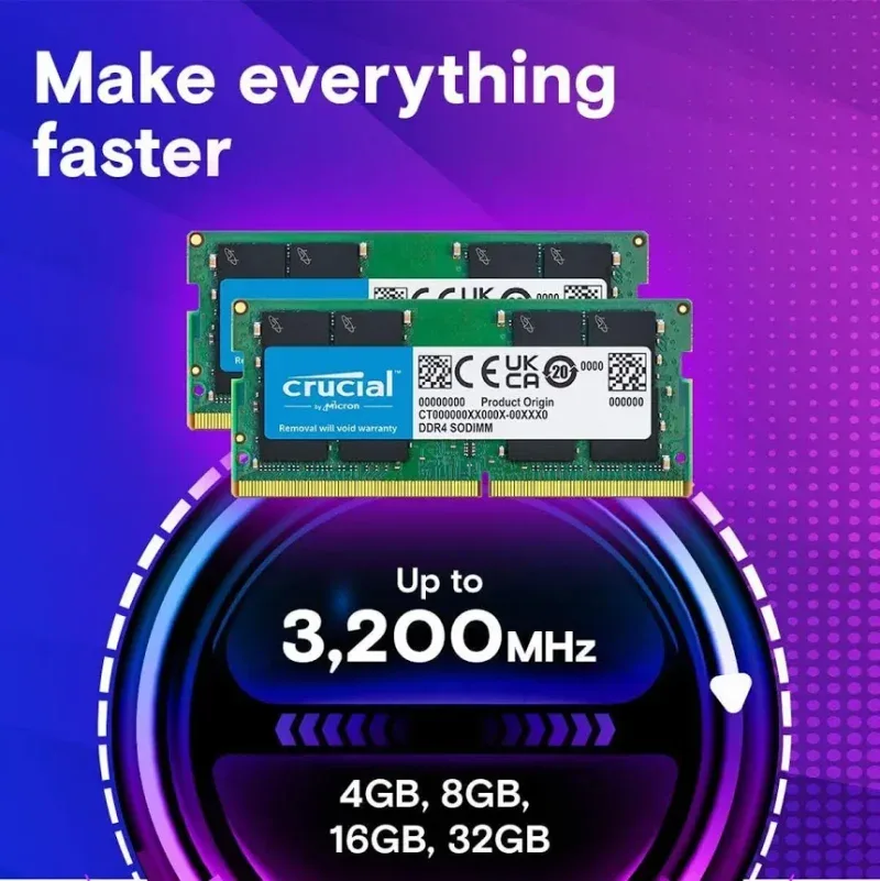 Crucial SO-DIMM 32 Go Kit 2x16Go DDR4 3200 MHz - vue 5