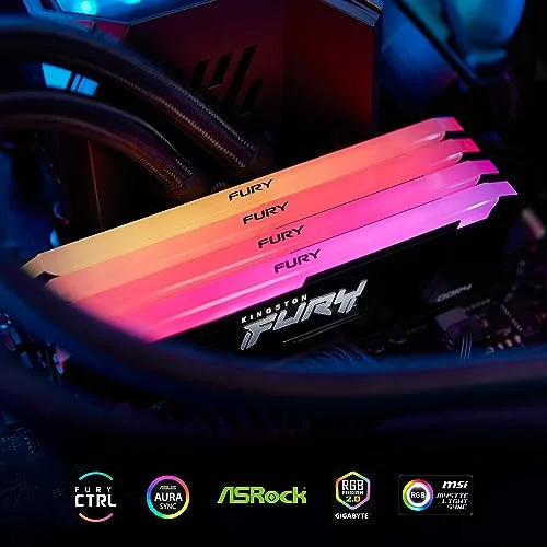 Kingston Fury Beast 32 Go Kit 2x16Go DDR4 3200 MHz RGB - vue 6