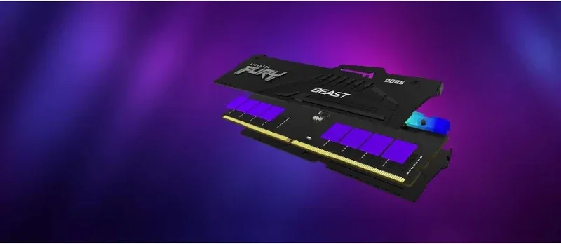 Kingston Fury Beast RGB 128 Go Kit 2x64Go DDR5 5600 MHz - vue 5