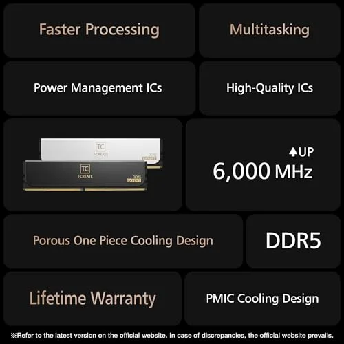 Team T-Create Expert 32 Go Kit 2x16Go DDR5 6000 MHz - vue 2
