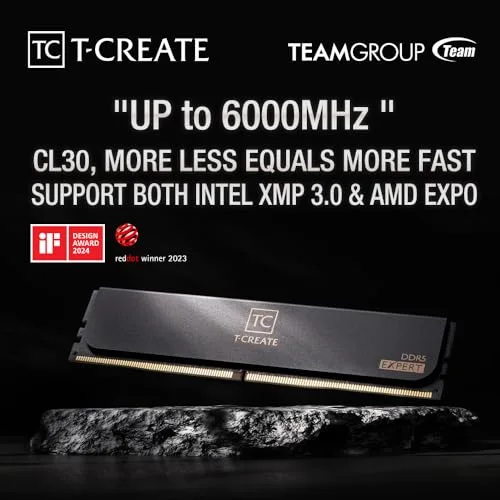 Team T-Create Expert 32 Go Kit 2x16Go DDR5 6000 MHz - vue 3