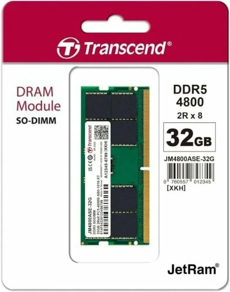Transcend JetRam 32 Go DDR5 4800 MHz - vue 3