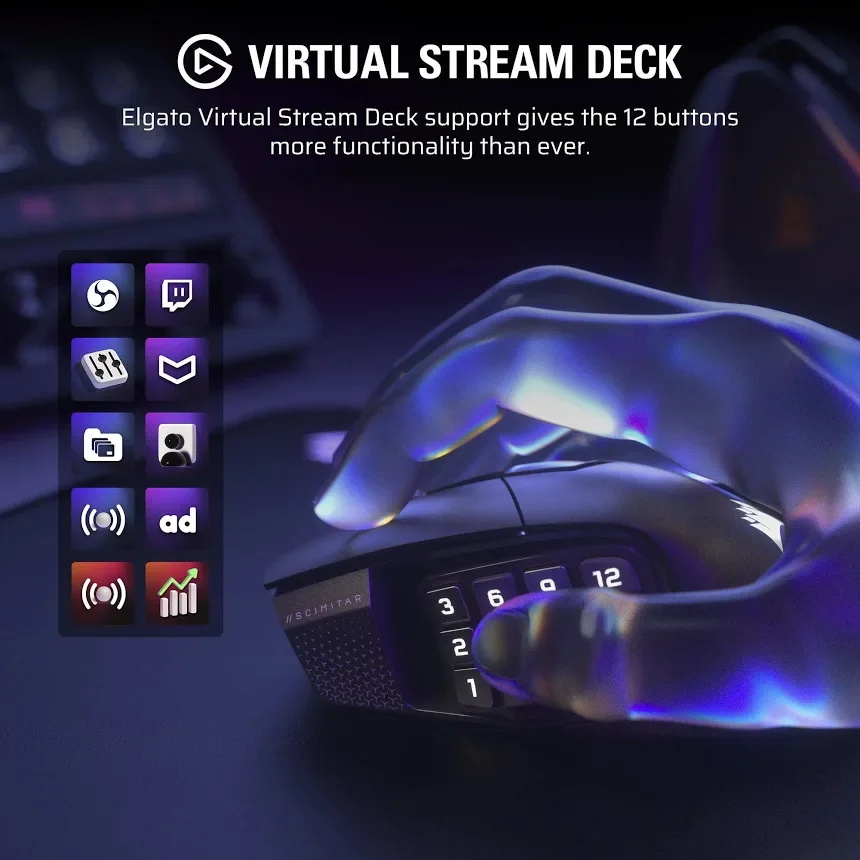 Corsair Scimitar Elite Wireless SE - vue 3