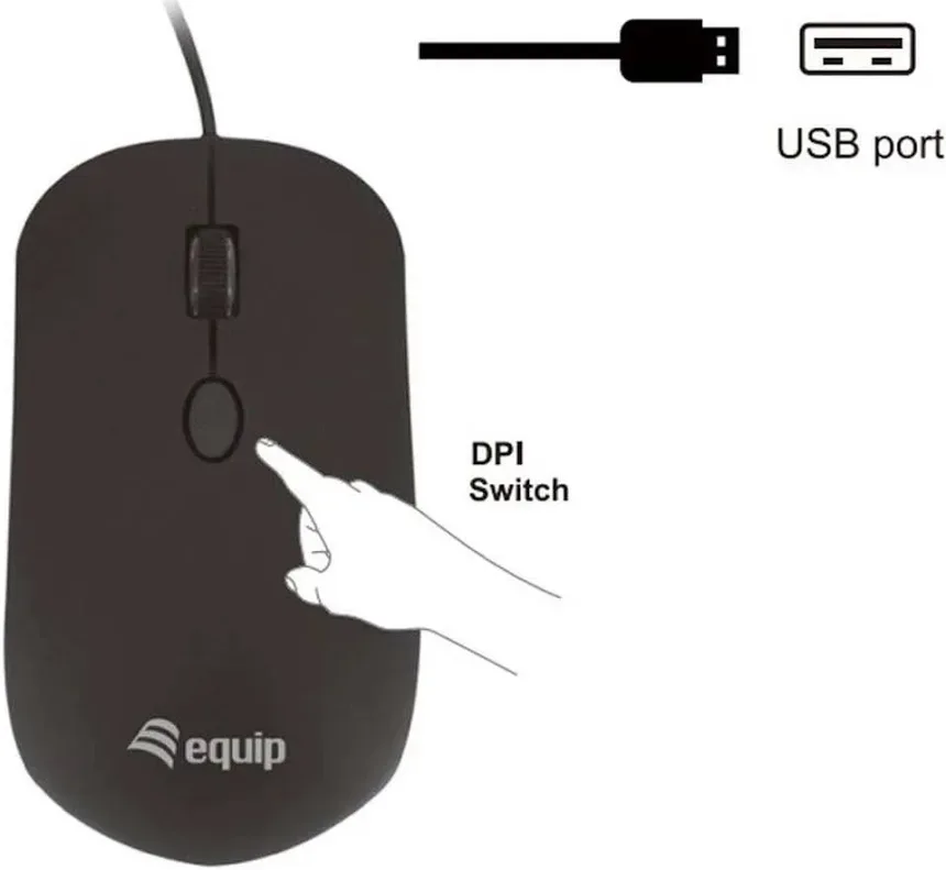 Equip Souris USB 1600 DPI Noir - vue 5