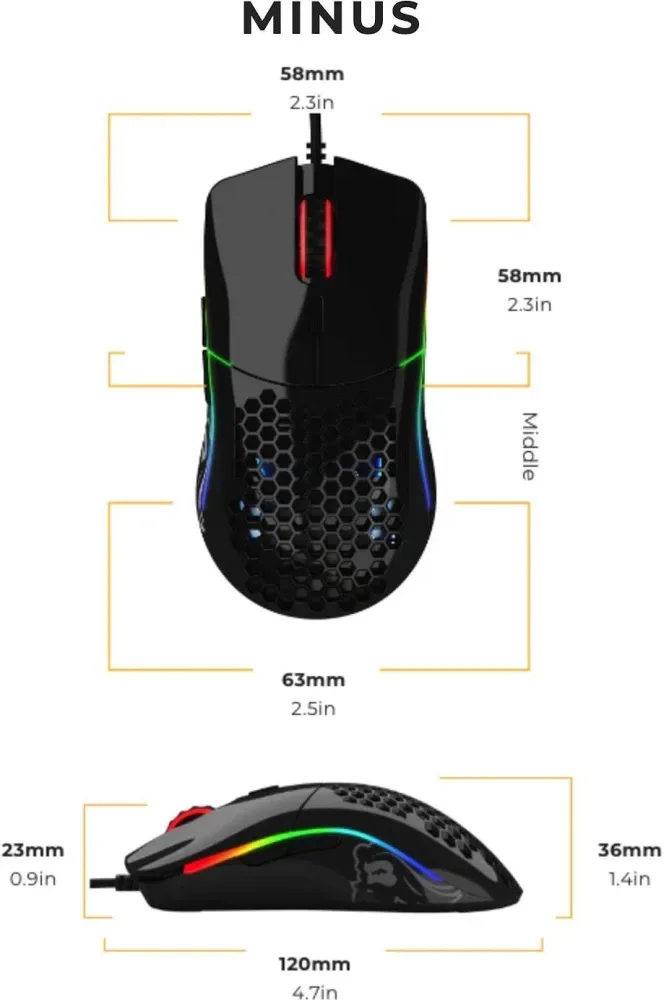 GLORIOUS Model O- Minus Noir - vue 4
