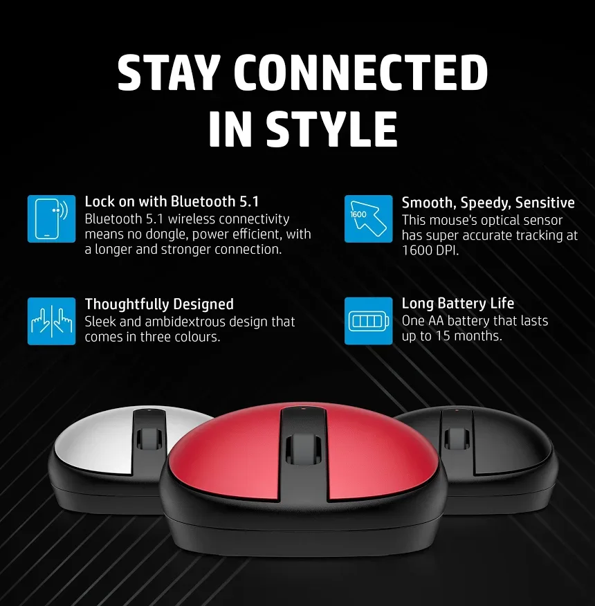 HP Bluetooth 1600 DPI Blanc - vue 3