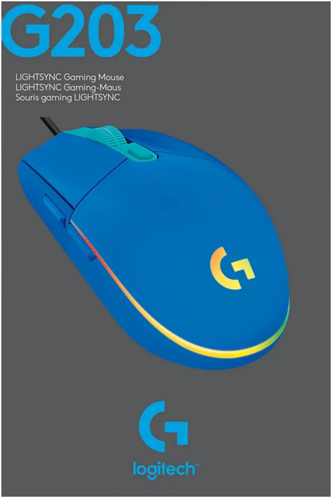 Logitech G G203 Lightsync Bleu - vue 2