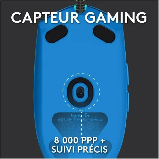 Logitech G G203 Lightsync Bleu - vue 5