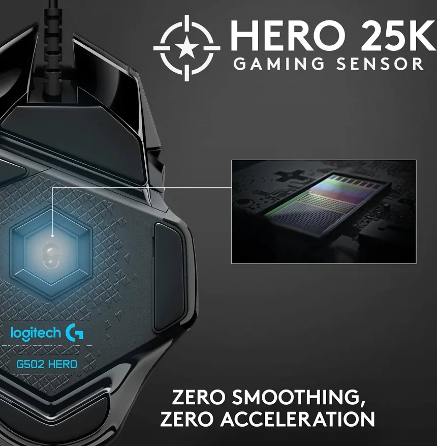Logitech G502 HERO Noir - vue 4