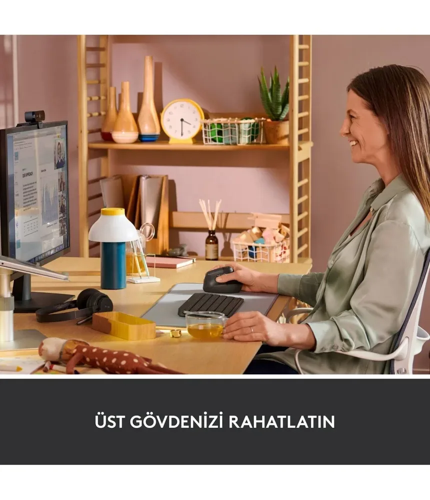 Logitech Lift Gris - vue 5
