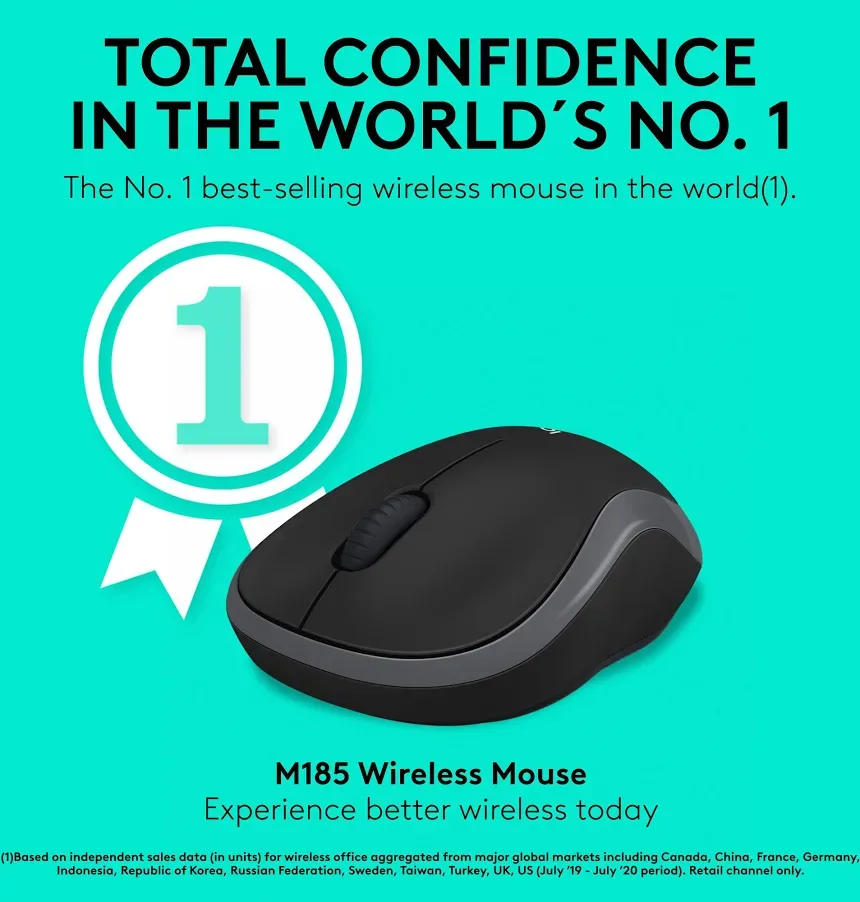 Logitech M185 Gris - vue 3