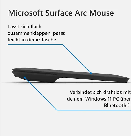 Microsoft Arc Mouse Noir - vue 5