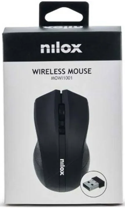 NILOX Souris optique sans fil ambidextre 1600DPI Noire - vue 3
