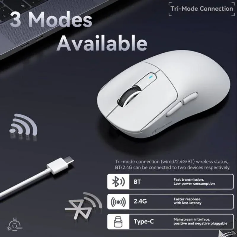 Souris gaming X3 49 g PixArt 3395 26000 DPI sans fil USB-C 2.4 GHz Bluetooth - vue 4