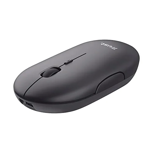 Trust Puck Souris sans fil rechargeable silencieuse Bluetooth 2,4 GHz