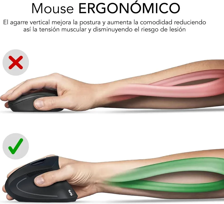 SUBBLIM Glide Vertical Ergo Dual Noir - vue 2