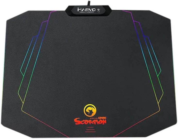 Tapis Gaming Scorpion MA-MG02 RGB Surface Rigide Micro-Texture 365x275 mm - vue 2