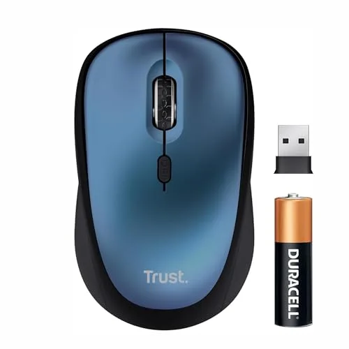 Trust Yvi+ Souris sans fil silencieuse 1600 DPI bleu