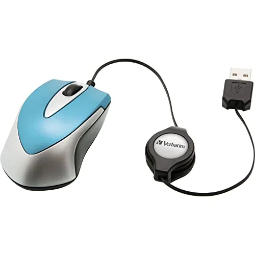 Verbatim Go Mini Souris de voyage filaire bleue
