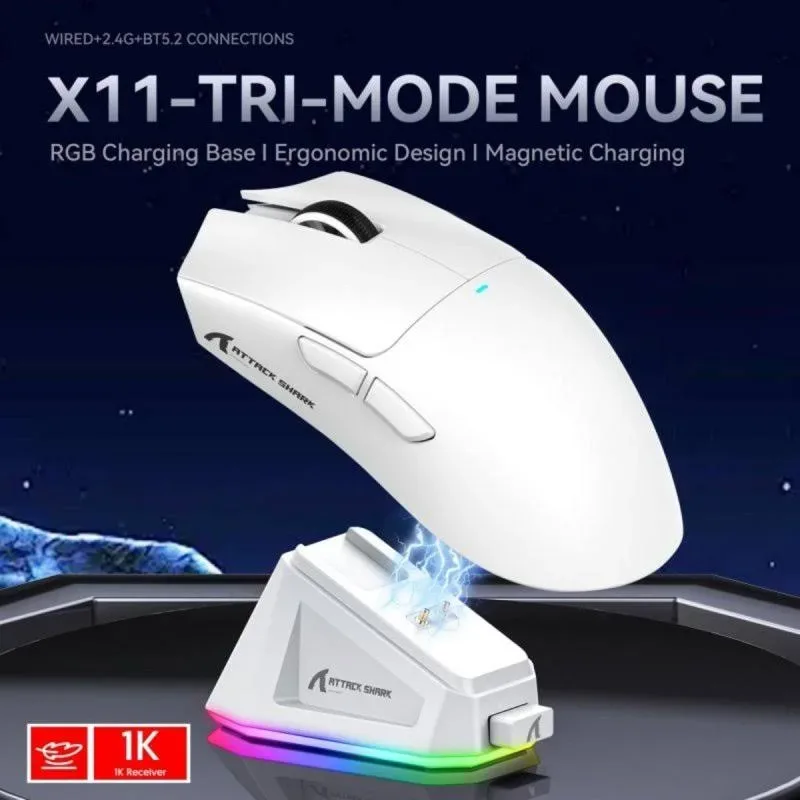 X11 Gaming Ultralégère 63g Charge Magnétique RGB 22000 DPI 3 Modes - vue 2