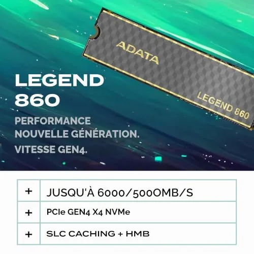 ADATA LEGEND 860 1 To SSD PCIe 4.0 - vue 2