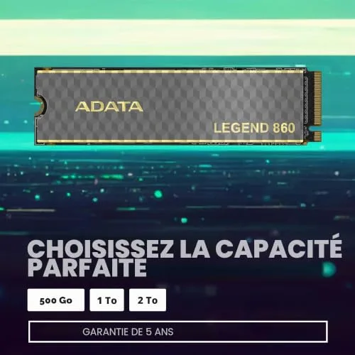 ADATA LEGEND 860 2 To SSD M.2 PCIe 4.0 - vue 3