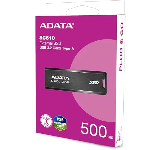 ADATA SC610 500 Go SSD Externe Noir - vue 8