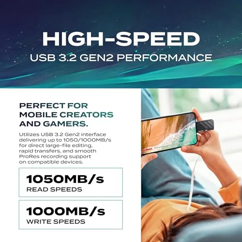 ADATA SC735 2TB SSD Externe USB-C - vue 3